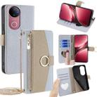 For vivo V50 5G Crossbody Litchi Texture Leather Phone Case(Blue) - 1
