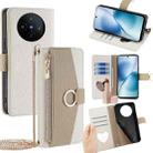 For vivo X200s 5G Crossbody Litchi Texture Leather Phone Case(White) - 1