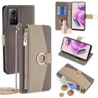 For Xiaomi Redmi Note 12S 4G Crossbody Litchi Texture Leather Phone Case(Grey) - 1