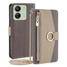 For Xiaomi Redmi 13C Crossbody Litchi Texture Leather Phone Case(Grey) - 1