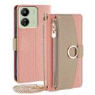 For Xiaomi Redmi 13C Crossbody Litchi Texture Leather Phone Case(Pink) - 1