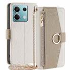 For Xiaomi Redmi Note 13 4G Crossbody Litchi Texture Leather Phone Case(White) - 1