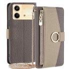 For Xiaomi Redmi Note 13R Pro 5G Crossbody Litchi Texture Leather Phone Case(Grey) - 1