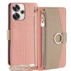 For Xiaomi Redmi Turbo 3 5G Crossbody Litchi Texture Leather Phone Case(Pink) - 1