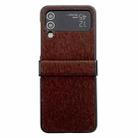For Samsung Galaxy Z Flip Hinge Plush PC Phone Case(Coffee) - 1