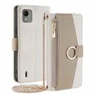 For Nokia C110 4G Crossbody Litchi Texture Leather Phone Case(White) - 1