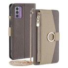 For Nokia G42 5G Crossbody Litchi Texture Leather Phone Case(Grey) - 1