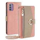 For Nokia G42 5G Crossbody Litchi Texture Leather Phone Case(Pink) - 1