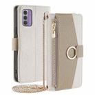 For Nokia G42 5G Crossbody Litchi Texture Leather Phone Case(White) - 1