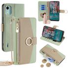 For Nokia C12 Crossbody Litchi Texture Leather Phone Case(Green) - 1