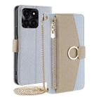 For Honor X6a 4G Crossbody Litchi Texture Leather Phone Case(Blue) - 1