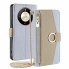 For Honor X50 5G Crossbody Litchi Texture Leather Phone Case(Blue) - 1