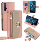 For Honor 20 Crossbody Litchi Texture Leather Phone Case(Pink) - 1