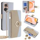 For Honor 50 Crossbody Litchi Texture Leather Phone Case(Blue) - 1