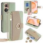 For Honor 50 Crossbody Litchi Texture Leather Phone Case(Green) - 1