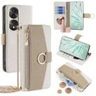 For Honor 70 Pro / 70 Pro+ Crossbody Litchi Texture Leather Phone Case(White) - 1
