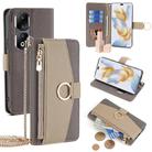 For Honor 90 Pro 5G Crossbody Litchi Texture Leather Phone Case(Grey) - 1