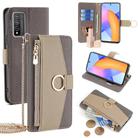 For Honor 10X Lite Crossbody Litchi Texture Leather Phone Case(Grey) - 1