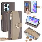For Honor X7a Crossbody Litchi Texture Leather Phone Case(Grey) - 1