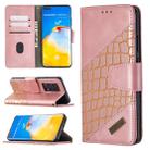 For Huawei P40 Pro Matching Color Crocodile Texture Horizontal Flip PU Leather Case with Wallet & Holder & Card Slots(Rose Gold) - 1