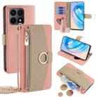 For Honor X8a Crossbody Litchi Texture Leather Phone Case(Pink) - 1