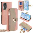 For Honor 80 Crossbody Litchi Texture Leather Phone Case(Pink) - 1