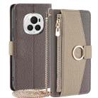 For Honor Magic6 Pro 5G Crossbody Litchi Texture Leather Phone Case(Grey) - 1