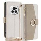 For Honor Magic6 Pro 5G Crossbody Litchi Texture Leather Phone Case(White) - 1