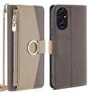 For Honor 200 5G Crossbody Litchi Texture Leather Phone Case(Grey) - 1