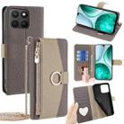 For Honor X8c 4G Crossbody Litchi Texture Leather Phone Case(Grey) - 1