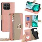 For Honor X8c 4G Crossbody Litchi Texture Leather Phone Case(Pink) - 1