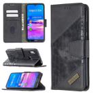 For Huawei Y6(2019) Matching Color Crocodile Texture Horizontal Flip PU Leather Case with Wallet & Holder & Card Slots(Black) - 1