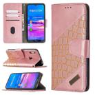 For Huawei Y6(2019) Matching Color Crocodile Texture Horizontal Flip PU Leather Case with Wallet & Holder & Card Slots(Rose Gold) - 1