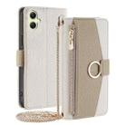 For Samsung Galaxy A05 4G Crossbody Litchi Texture Leather Phone Case(White) - 1