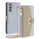 For Samsung Galaxy M34 5G / F34 5G Crossbody Litchi Texture Leather Phone Case(Blue) - 1