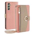 For Samsung Galaxy M34 5G / F34 5G Crossbody Litchi Texture Leather Phone Case(Pink) - 1