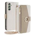 For Samsung Galaxy M34 5G / F34 5G Crossbody Litchi Texture Leather Phone Case(White) - 1