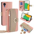 For Samsung Galaxy A03 Core Crossbody Litchi Texture Leather Phone Case(Pink) - 1