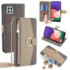 For Samsung Galaxy A22 5G Crossbody Litchi Texture Leather Phone Case(Grey) - 1