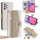 For Samsung Galaxy A33 5G Crossbody Litchi Texture Leather Phone Case(White) - 1