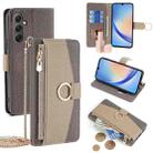 For Samsung Galaxy A34 5G Crossbody Litchi Texture Leather Phone Case(Grey) - 1
