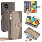 For Samsung Galaxy A51 5G Crossbody Litchi Texture Leather Phone Case(Grey) - 1