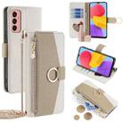 For Samsung Galaxy M13 Crossbody Litchi Texture Leather Phone Case(White) - 1