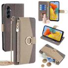 For Samsung Galaxy M14 5G Crossbody Litchi Texture Leather Phone Case(Grey) - 1