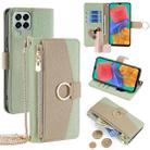 For Samsung Galaxy M33 5G Crossbody Litchi Texture Leather Phone Case(Green) - 1