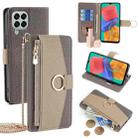 For Samsung Galaxy M33 5G Crossbody Litchi Texture Leather Phone Case(Grey) - 1
