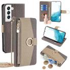 For Samsung Galaxy S22 5G Crossbody Litchi Texture Leather Phone Case(Grey) - 1