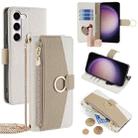 For Samsung Galaxy S23 5G Crossbody Litchi Texture Leather Phone Case(White) - 1