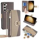 For Samsung Galaxy S23+ 5G Crossbody Litchi Texture Leather Phone Case(Grey) - 1