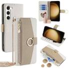 For Samsung Galaxy S23+ 5G Crossbody Litchi Texture Leather Phone Case(White) - 1